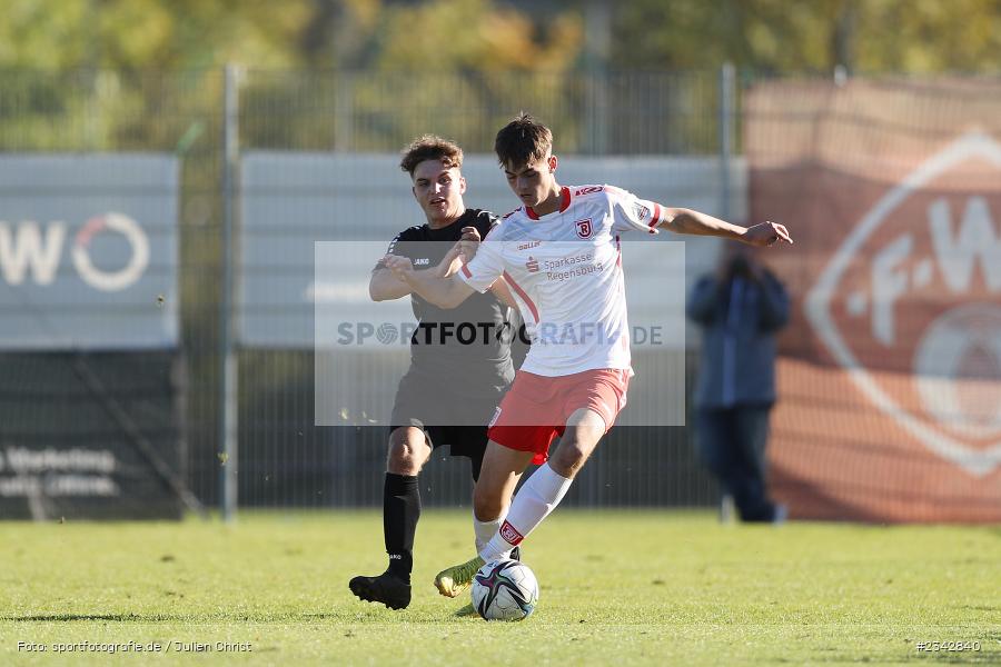 Johannes Rehwald, KRE Sportpark, Würzburg, 09.10.2022, sport, action, BFV, Fussball, Oktober 2022, Saison 2022/2023, SSV, FWK, A-Junioren, U19 Bayernliga, SSV Jahn Regensburg, FC Würzburger Kickers - Bild-ID: 2342840