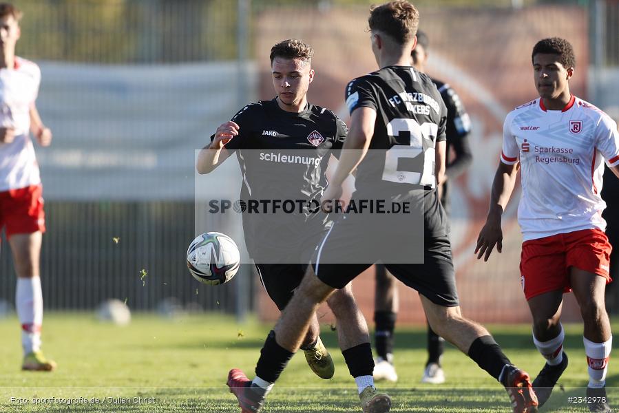 k.A., KRE Sportpark, Würzburg, 09.10.2022, sport, action, BFV, Fussball, Oktober 2022, Saison 2022/2023, SSV, FWK, A-Junioren, U19 Bayernliga, SSV Jahn Regensburg, FC Würzburger Kickers - Bild-ID: 2342978