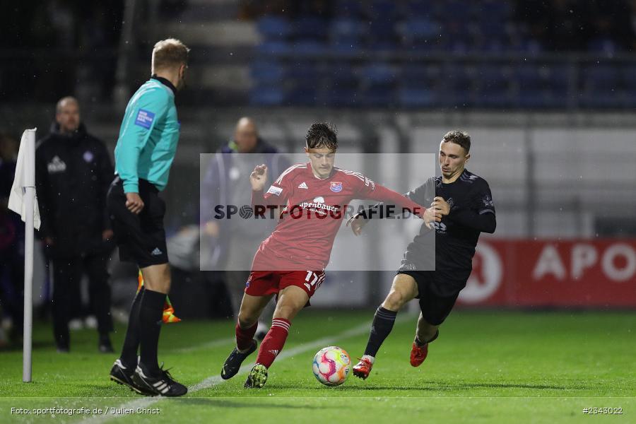 Maurice Krattenmacher, Stadion am Schönbusch, Aschaffenburg, 14.10.2022, sport, action, BFV, Fussball, Oktober 2022, Saison 2022/2023, 17. Spieltag, 4. Liga, RLB, Regionalliga Bayern, UHA, SVA, SpVgg Unterhaching, SV Viktoria Aschaffenburg - Bild-ID: 2343022