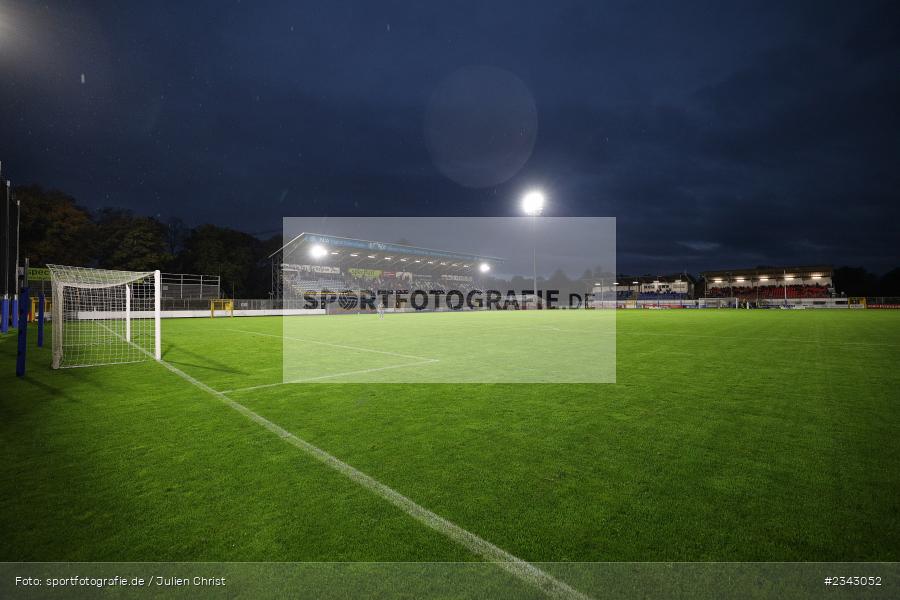 Flutlicht, Stadion, Stadion am Schönbusch, Aschaffenburg, 14.10.2022, sport, action, BFV, Fussball, Oktober 2022, Saison 2022/2023, 17. Spieltag, 4. Liga, RLB, Regionalliga Bayern, UHA, SVA, SpVgg Unterhaching, SV Viktoria Aschaffenburg - Bild-ID: 2343052
