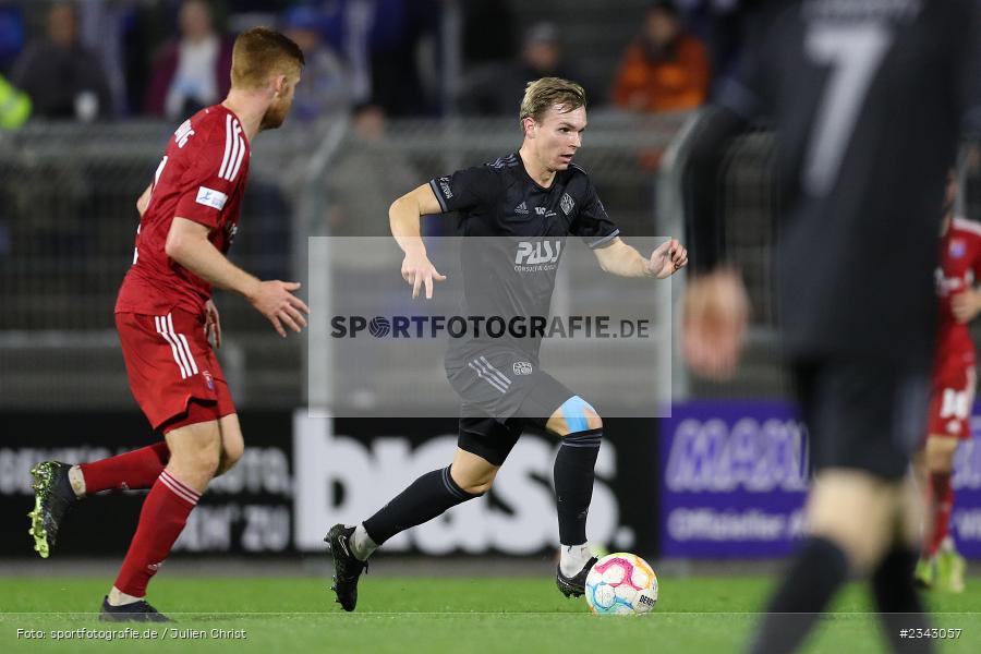 Tom Schulz, Stadion am Schönbusch, Aschaffenburg, 14.10.2022, sport, action, BFV, Fussball, Oktober 2022, Saison 2022/2023, 17. Spieltag, 4. Liga, RLB, Regionalliga Bayern, UHA, SVA, SpVgg Unterhaching, SV Viktoria Aschaffenburg - Bild-ID: 2343057