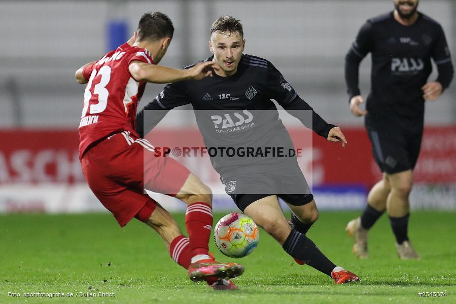 Alexandru Paraschiv, Stadion am Schönbusch, Aschaffenburg, 14.10.2022, sport, action, BFV, Fussball, Oktober 2022, Saison 2022/2023, 17. Spieltag, 4. Liga, RLB, Regionalliga Bayern, UHA, SVA, SpVgg Unterhaching, SV Viktoria Aschaffenburg - Bild-ID: 2343074