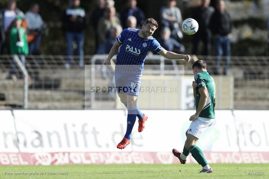 Benjamin Baier, Sachs-Stadion, Schweinfurt, 22.10.2022, sport, action, BFV, Fussball, Oktober 2022, Saison 2022/2023, RLB, Regionalliga Bayern, SVA, FC05, SV Viktoria Aschaffenburg, 1. FC Schweinfurt 05 - Bild-ID: 2343713