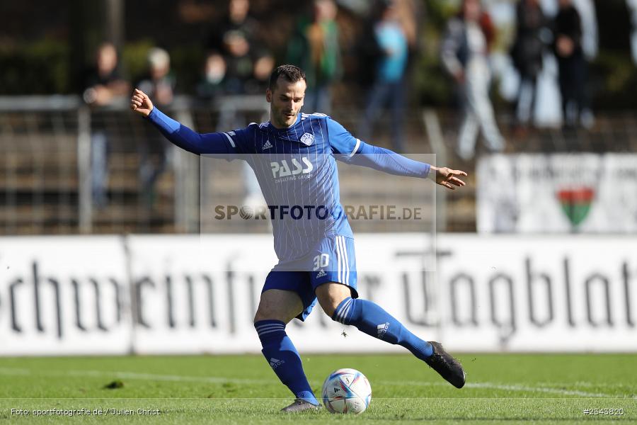 Marco Fritscher, Sachs-Stadion, Schweinfurt, 22.10.2022, sport, action, BFV, Fussball, Oktober 2022, Saison 2022/2023, RLB, Regionalliga Bayern, SVA, FC05, SV Viktoria Aschaffenburg, 1. FC Schweinfurt 05 - Bild-ID: 2343820