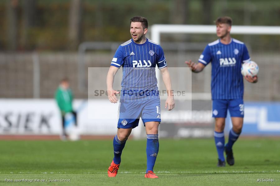 Benjamin Baier, Sachs-Stadion, Schweinfurt, 22.10.2022, sport, action, BFV, Fussball, Oktober 2022, Saison 2022/2023, RLB, Regionalliga Bayern, SVA, FC05, SV Viktoria Aschaffenburg, 1. FC Schweinfurt 05 - Bild-ID: 2343881