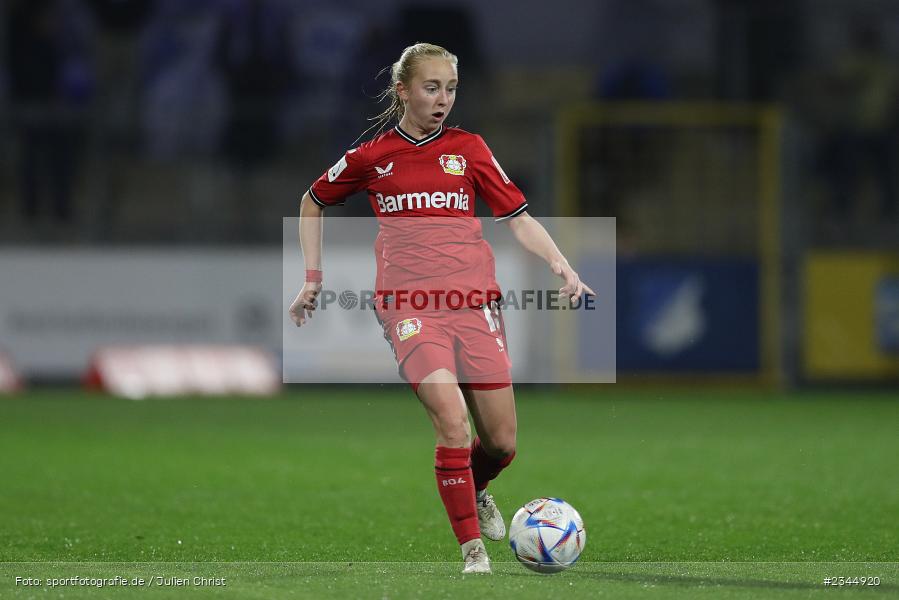Caroline Siems, Dietmar-Hopp-Stadion, Hoffenheim, 04.11.2022, sport, action, DFB, Fussball, November 2022, Saison 2022/2023, 7. Spieltag, FLYERALARM Frauen-Bundesliga, B04, TSG, Bayer 04 Leverkusen, TSG Hoffenheim - Bild-ID: 2344920