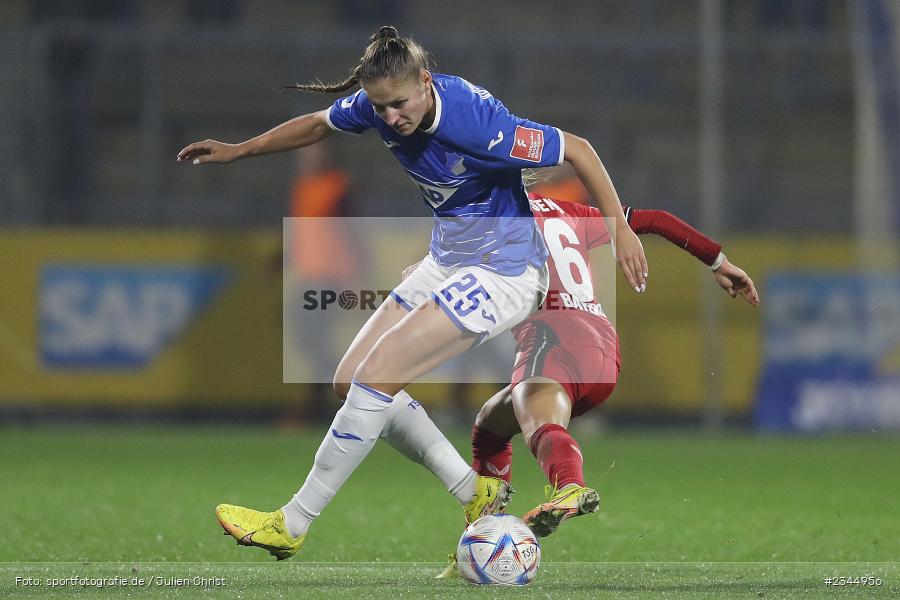 Melissa Kössler, Dietmar-Hopp-Stadion, Hoffenheim, 04.11.2022, sport, action, DFB, Fussball, November 2022, Saison 2022/2023, 7. Spieltag, FLYERALARM Frauen-Bundesliga, B04, TSG, Bayer 04 Leverkusen, TSG Hoffenheim - Bild-ID: 2344956 Melissa Kössler, Dietmar-Hopp-Stadion, Hoffenheim, 04.11.2022, sport, action, DFB, Fussball, November 2022, Saison 2022/2023, 7. Spieltag, FLYERALARM Frauen-Bundesliga, B04, TSG, Bayer 04 Leverkusen, TSG Hoffenheim - Bild-ID: 2344956