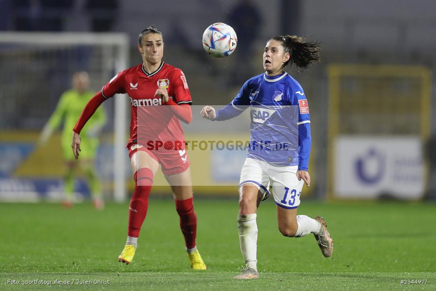 Isabella Hartig, Dietmar-Hopp-Stadion, Hoffenheim, 04.11.2022, sport, action, DFB, Fussball, November 2022, Saison 2022/2023, 7. Spieltag, FLYERALARM Frauen-Bundesliga, B04, TSG, Bayer 04 Leverkusen, TSG Hoffenheim - Bild-ID: 2344977