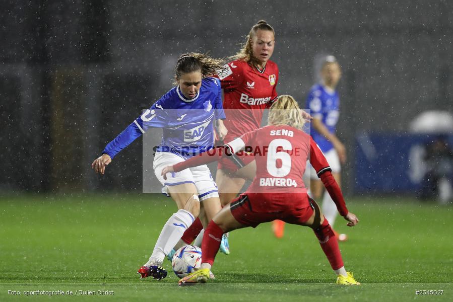 Jana Feldkamp, Dietmar-Hopp-Stadion, Hoffenheim, 04.11.2022, sport, action, DFB, Fussball, November 2022, Saison 2022/2023, 7. Spieltag, FLYERALARM Frauen-Bundesliga, B04, TSG, Bayer 04 Leverkusen, TSG Hoffenheim - Bild-ID: 2345027
