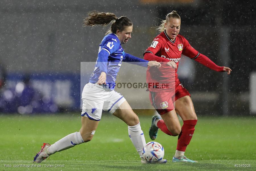 Jana Feldkamp, Dietmar-Hopp-Stadion, Hoffenheim, 04.11.2022, sport, action, DFB, Fussball, November 2022, Saison 2022/2023, 7. Spieltag, FLYERALARM Frauen-Bundesliga, B04, TSG, Bayer 04 Leverkusen, TSG Hoffenheim - Bild-ID: 2345028