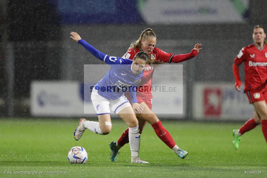 Jana Feldkamp, Dietmar-Hopp-Stadion, Hoffenheim, 04.11.2022, sport, action, DFB, Fussball, November 2022, Saison 2022/2023, 7. Spieltag, FLYERALARM Frauen-Bundesliga, B04, TSG, Bayer 04 Leverkusen, TSG Hoffenheim - Bild-ID: 2345029