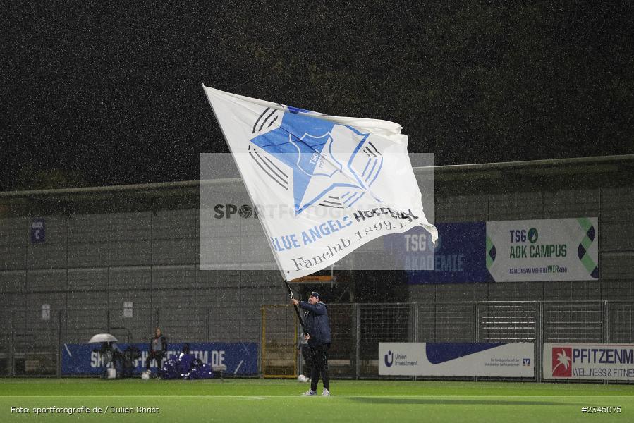 Regen, Fahne, Blue Angels, Dietmar-Hopp-Stadion, Hoffenheim, 04.11.2022, sport, action, DFB, Fussball, November 2022, Saison 2022/2023, 7. Spieltag, FLYERALARM Frauen-Bundesliga, B04, TSG, Bayer 04 Leverkusen, TSG Hoffenheim - Bild-ID: 2345075