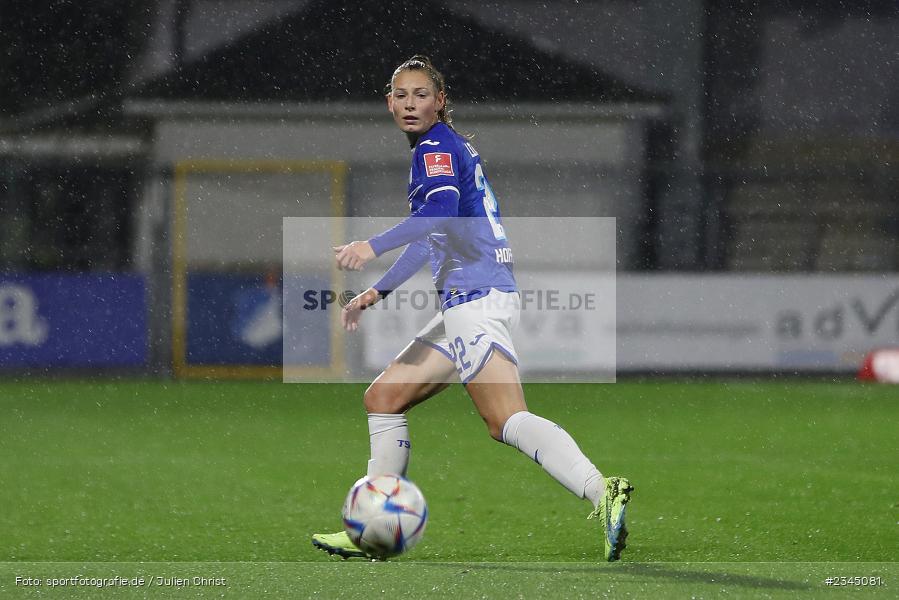 Sarai Linder, Dietmar-Hopp-Stadion, Hoffenheim, 04.11.2022, sport, action, DFB, Fussball, November 2022, Saison 2022/2023, 7. Spieltag, FLYERALARM Frauen-Bundesliga, B04, TSG, Bayer 04 Leverkusen, TSG Hoffenheim - Bild-ID: 2345081