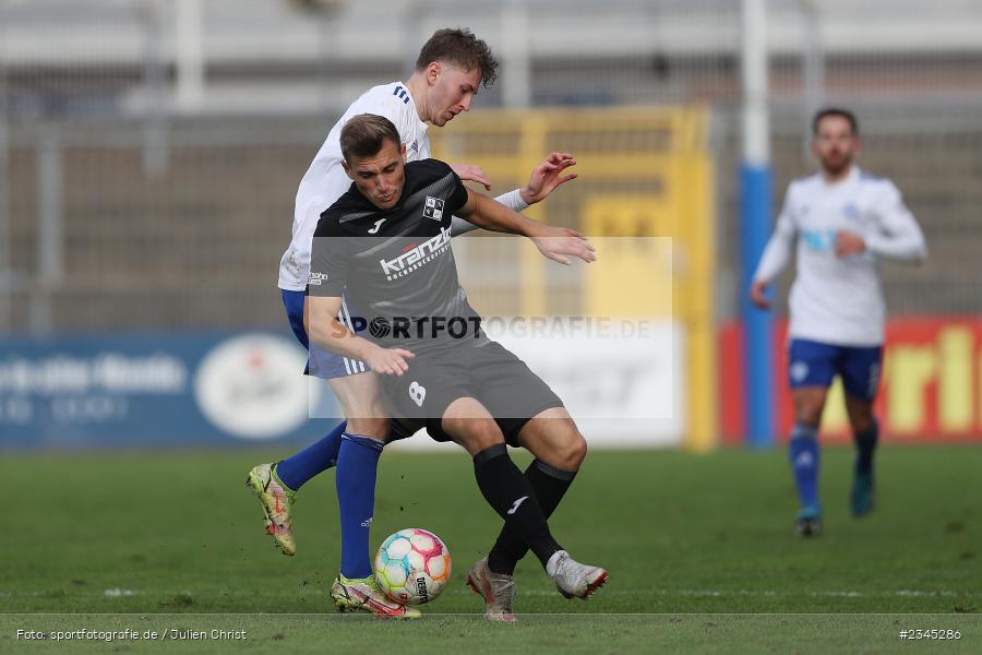 Alexander Kopf, Alexandru Paraschiv, Stadion am Schönbusch, Aschaffenburg, 05.11.2022, sport, action, BFV, Fussball, November 2022, Saison 2022/2023, 20. Spieltag, Regionalliga Bayern, FVI, SVA, FV Illertissen, SV Viktoria Aschaffenburg - Bild-ID: 2345286