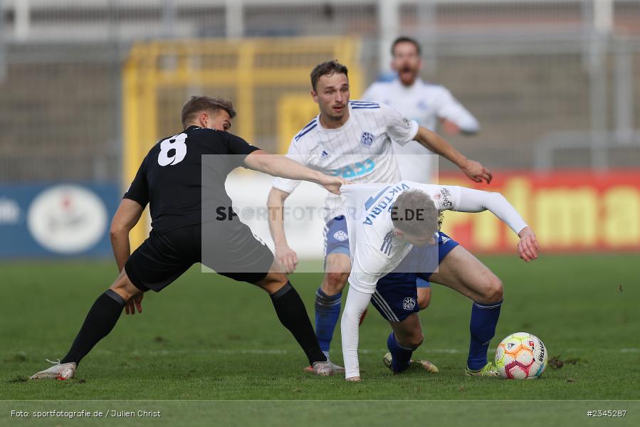 Alexander Kopf, Alexandru Paraschiv, Stadion am Schönbusch, Aschaffenburg, 05.11.2022, sport, action, BFV, Fussball, November 2022, Saison 2022/2023, 20. Spieltag, Regionalliga Bayern, FVI, SVA, FV Illertissen, SV Viktoria Aschaffenburg - Bild-ID: 2345287