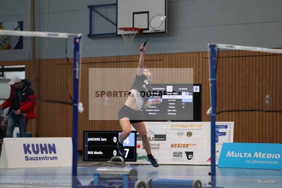 Sara Janssens, Hans-Wilhelm-Renkhoff-Halle, Marktheidenfeld, 20.11.2022, sport, action, DBV, November 2022, Saison 2022/2023, 2. Bundesliga Süd, Badminton, 1. BV Maintal 1978, TV 1884 Marktheidenfeld - Bild-ID: 2347087 Sara Janssens, Hans-Wilhelm-Renkhoff-Halle, Marktheidenfeld, 20.11.2022, sport, action, DBV, November 2022, Saison 2022/2023, 2. Bundesliga Süd, Badminton, 1. BV Maintal 1978, TV 1884 Marktheidenfeld - Bild-ID: 2347087