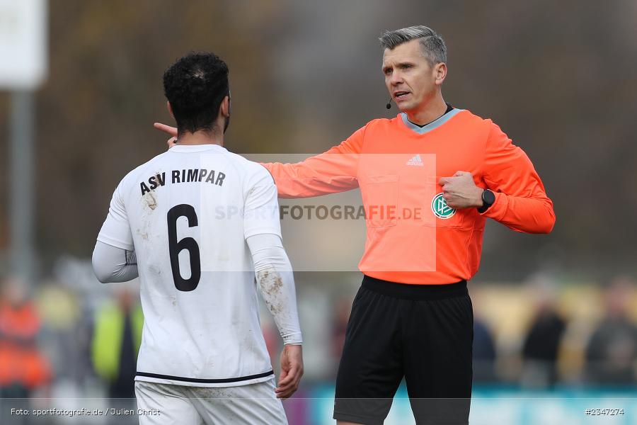 Schiedsrichter, Thomas Stein, Sportgelände, Karlburg, 26.11.2022, sport, action, Fussball, BFV, November 2022, Saison 2022/2023, 23. Spieltag, Landesliga Nordwest, ASV, TSV, ASV Rimpar, TSV Karlburg - Bild-ID: 2347274