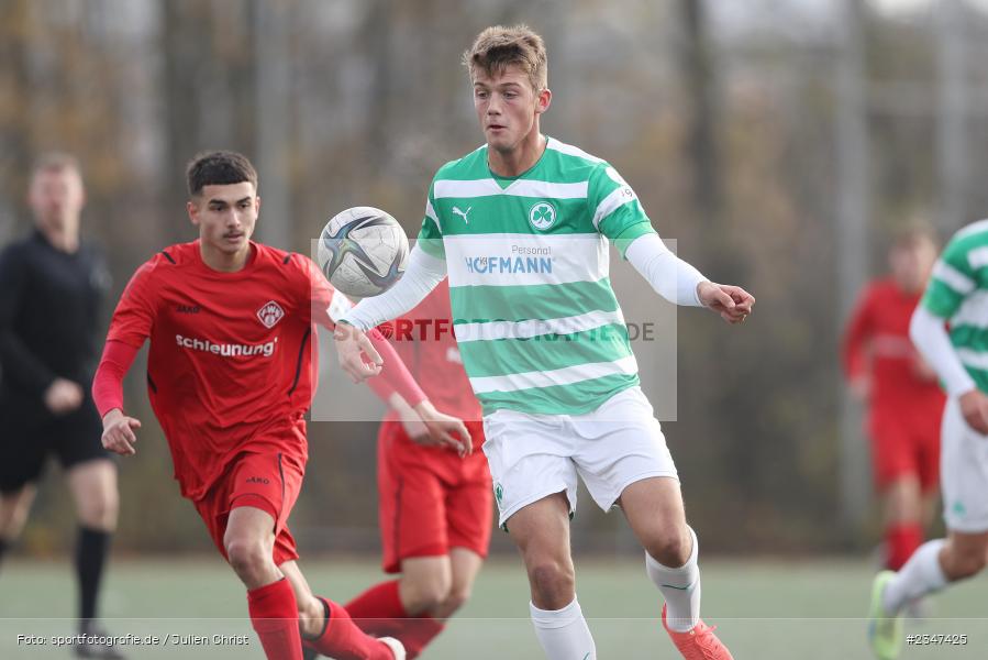 Ben Schlicke, FLYERALARM Arena, Würzburg, 27.11.2022, sport, action, Fussball, BFV, November 2022, Saison 2022/2023, U19 Bayernliga, 15. Spieltag, SGF, FWK, SpVgg Greuther Fürth, FC Würzburger Kickers - Bild-ID: 2347425