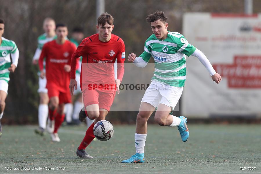 Marlon Fries, FLYERALARM Arena, Würzburg, 27.11.2022, sport, action, Fussball, BFV, November 2022, Saison 2022/2023, U19 Bayernliga, 15. Spieltag, SGF, FWK, SpVgg Greuther Fürth, FC Würzburger Kickers - Bild-ID: 2347507