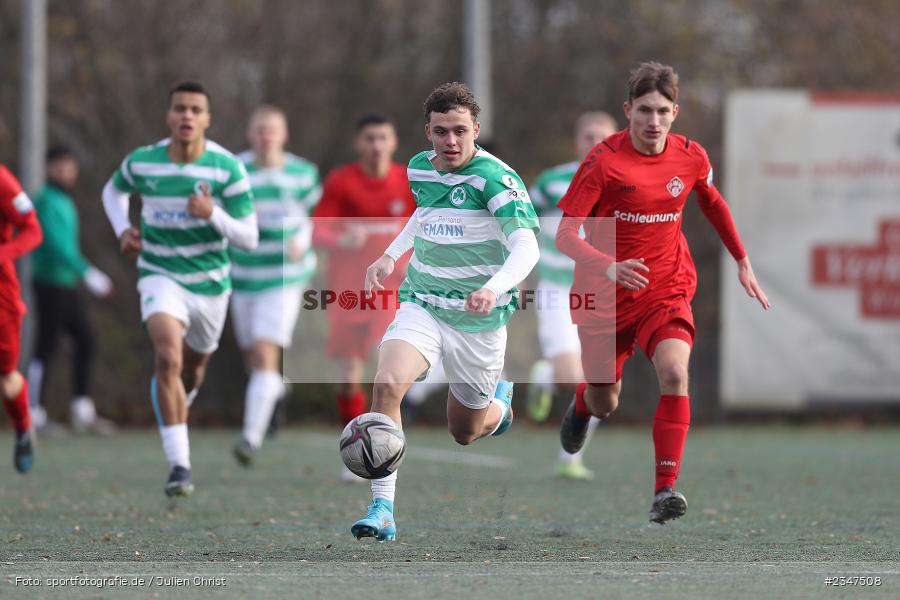Marlon Fries, FLYERALARM Arena, Würzburg, 27.11.2022, sport, action, Fussball, BFV, November 2022, Saison 2022/2023, U19 Bayernliga, 15. Spieltag, SGF, FWK, SpVgg Greuther Fürth, FC Würzburger Kickers - Bild-ID: 2347508