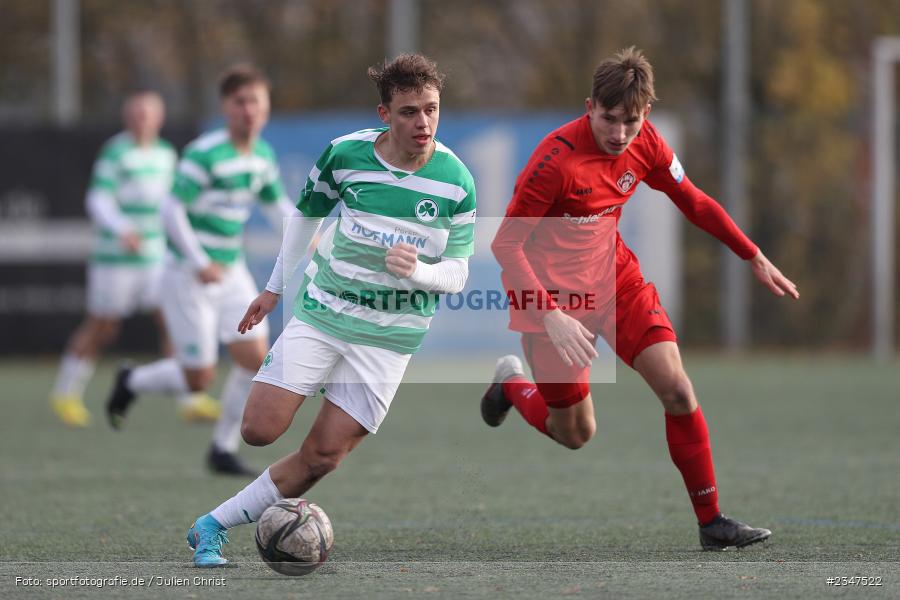 Marlon Fries, FLYERALARM Arena, Würzburg, 27.11.2022, sport, action, Fussball, BFV, November 2022, Saison 2022/2023, U19 Bayernliga, 15. Spieltag, SGF, FWK, SpVgg Greuther Fürth, FC Würzburger Kickers - Bild-ID: 2347522