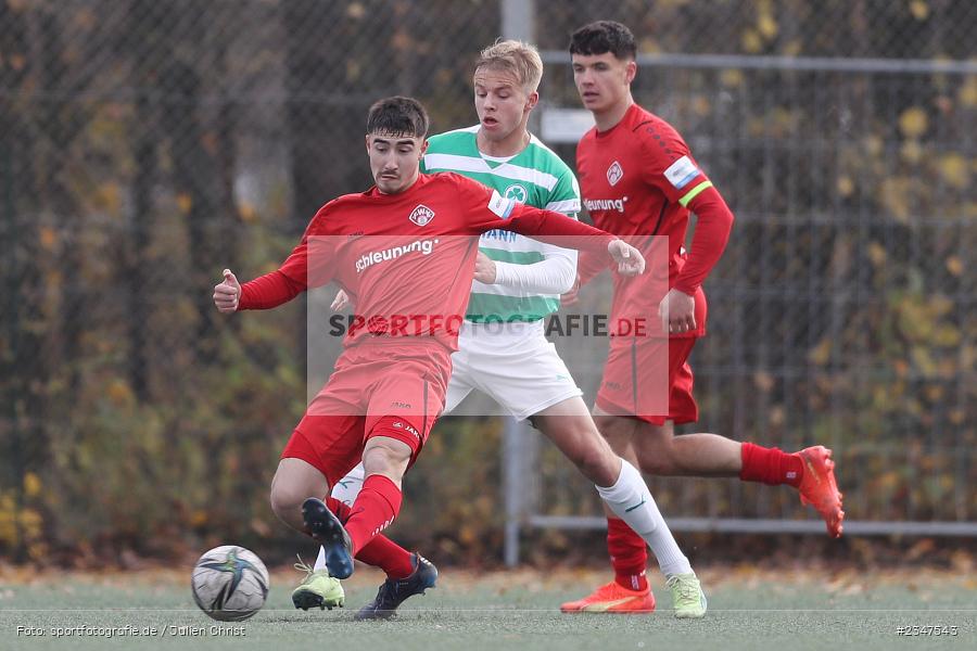 Samuel Röthlein, FLYERALARM Arena, Würzburg, 27.11.2022, sport, action, Fussball, BFV, November 2022, Saison 2022/2023, U19 Bayernliga, 15. Spieltag, SGF, FWK, SpVgg Greuther Fürth, FC Würzburger Kickers - Bild-ID: 2347543
