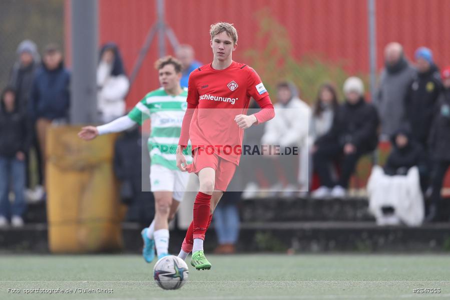 Luca Breunig, FLYERALARM Arena, Würzburg, 27.11.2022, sport, action, Fussball, BFV, November 2022, Saison 2022/2023, U19 Bayernliga, 15. Spieltag, SGF, FWK, SpVgg Greuther Fürth, FC Würzburger Kickers - Bild-ID: 2347553