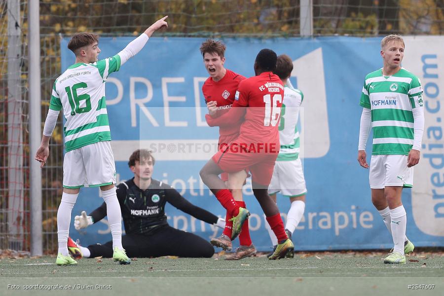 Linus Grill, FLYERALARM Arena, Würzburg, 27.11.2022, sport, action, Fussball, BFV, November 2022, Saison 2022/2023, U19 Bayernliga, 15. Spieltag, SGF, FWK, SpVgg Greuther Fürth, FC Würzburger Kickers - Bild-ID: 2347607