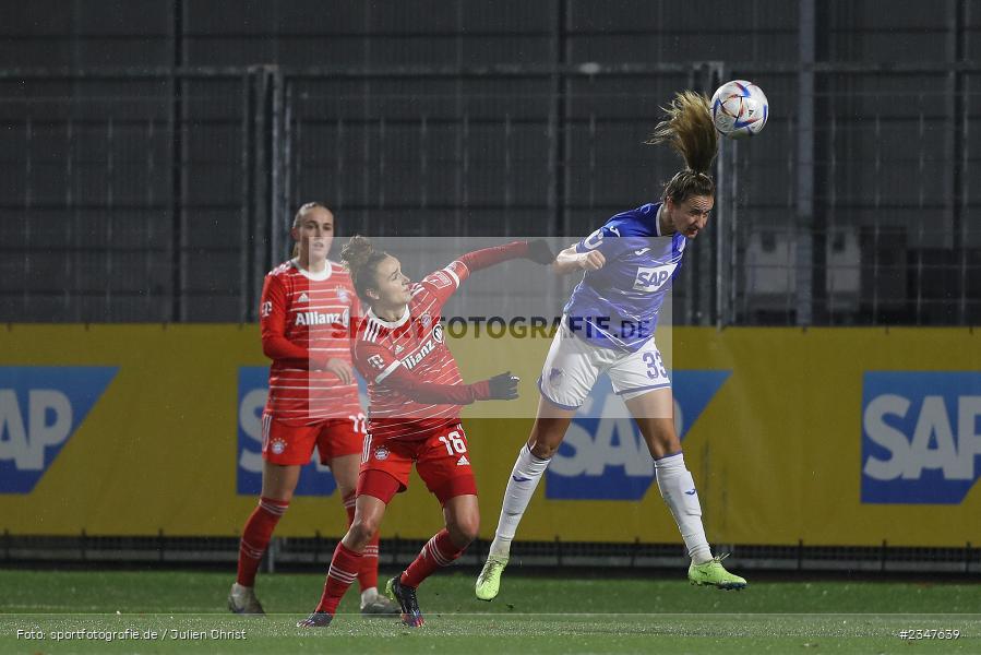 Fabienne Dongus, Dietmar-Hopp-Stadion, Hoffenheim, 02.12.2022, sport, action, Fussball, DFB, Dezember 2022, Saison 2022/2023, 9. Spieltag, FFBL, FLYERALARM Frauen-Bundesliga, FCB, TSG, FC Bayern München, TSG Hoffenheim - Bild-ID: 2347639