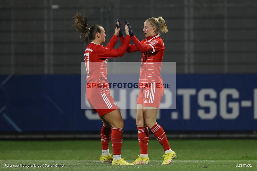 Lea Schüller, Dietmar-Hopp-Stadion, Hoffenheim, 02.12.2022, sport, action, Fussball, DFB, Dezember 2022, Saison 2022/2023, 9. Spieltag, FFBL, FLYERALARM Frauen-Bundesliga, FCB, TSG, FC Bayern München, TSG Hoffenheim - Bild-ID: 2347652
