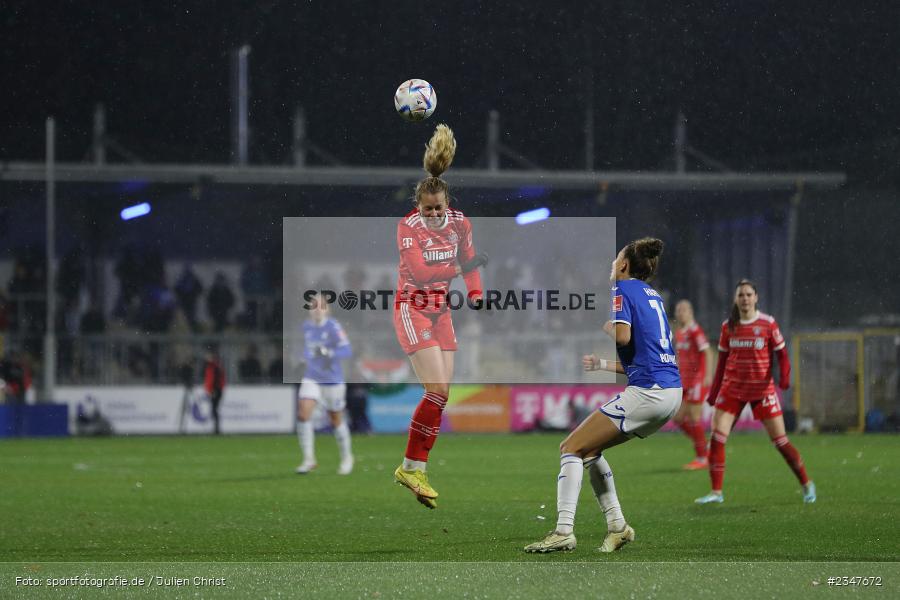 Maximiliane Rall, Dietmar-Hopp-Stadion, Hoffenheim, 02.12.2022, sport, action, Fussball, DFB, Dezember 2022, Saison 2022/2023, 9. Spieltag, FFBL, FLYERALARM Frauen-Bundesliga, FCB, TSG, FC Bayern München, TSG Hoffenheim - Bild-ID: 2347672