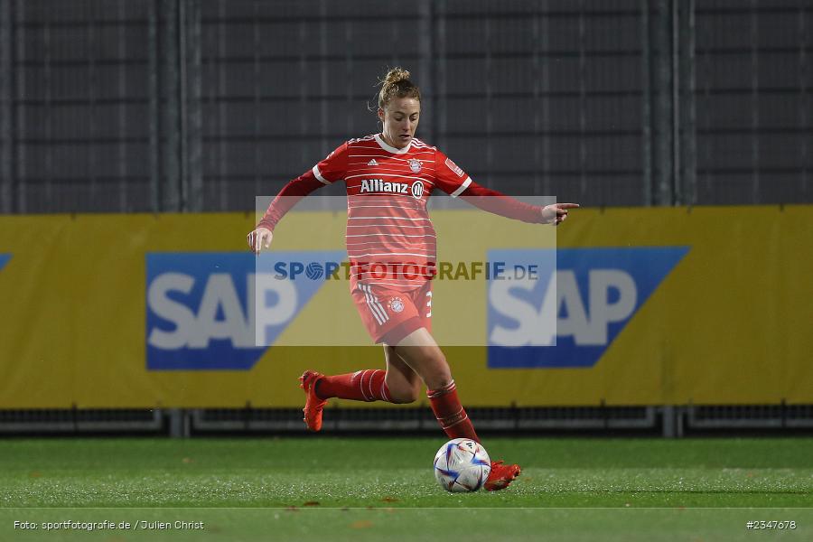 Carolin Simon, Dietmar-Hopp-Stadion, Hoffenheim, 02.12.2022, sport, action, Fussball, DFB, Dezember 2022, Saison 2022/2023, 9. Spieltag, FFBL, FLYERALARM Frauen-Bundesliga, FCB, TSG, FC Bayern München, TSG Hoffenheim - Bild-ID: 2347678