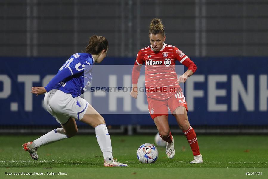 Linda Dallmann, Dietmar-Hopp-Stadion, Hoffenheim, 02.12.2022, sport, action, Fussball, DFB, Dezember 2022, Saison 2022/2023, 9. Spieltag, FFBL, FLYERALARM Frauen-Bundesliga, FCB, TSG, FC Bayern München, TSG Hoffenheim - Bild-ID: 2347704