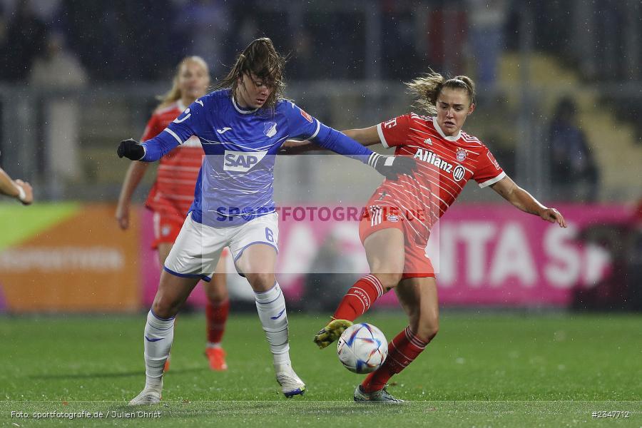 Tine De Caigny, Dietmar-Hopp-Stadion, Hoffenheim, 02.12.2022, sport, action, Fussball, DFB, Dezember 2022, Saison 2022/2023, 9. Spieltag, FFBL, FLYERALARM Frauen-Bundesliga, FCB, TSG, FC Bayern München, TSG Hoffenheim - Bild-ID: 2347712