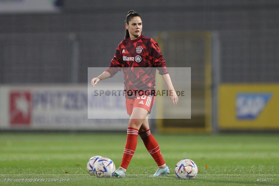 Sarah Zadrazil, Dietmar-Hopp-Stadion, Hoffenheim, 02.12.2022, sport, action, Fussball, DFB, Dezember 2022, Saison 2022/2023, 9. Spieltag, FFBL, FLYERALARM Frauen-Bundesliga, FCB, TSG, FC Bayern München, TSG Hoffenheim - Bild-ID: 2347771