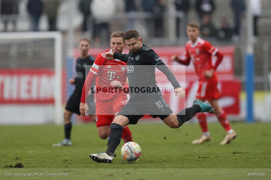 Benjamin Baier, Stadion am Schönbusch, Aschaffenburg, 03.12.2022, sport, action, Fussball, BFV, Dezember 2022, Saison 2022/2023, 24. Spieltag, Regionalliga Bayern, FCB, SVA, FC Bayern München II, SV Viktoria Aschaffenburg - Bild-ID: 2347805