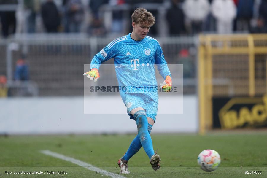 Johannes Schenk, Stadion am Schönbusch, Aschaffenburg, 03.12.2022, sport, action, Fussball, BFV, Dezember 2022, Saison 2022/2023, 24. Spieltag, Regionalliga Bayern, FCB, SVA, FC Bayern München II, SV Viktoria Aschaffenburg - Bild-ID: 2347833