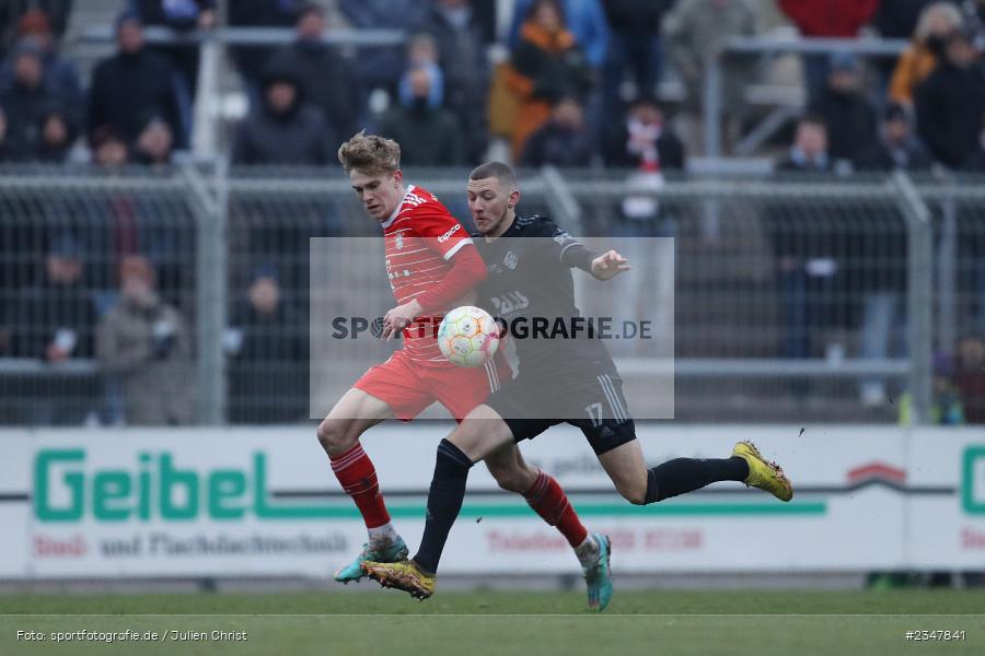 Niklas Meyer, Stadion am Schönbusch, Aschaffenburg, 03.12.2022, sport, action, Fussball, BFV, Dezember 2022, Saison 2022/2023, 24. Spieltag, Regionalliga Bayern, FCB, SVA, FC Bayern München II, SV Viktoria Aschaffenburg - Bild-ID: 2347841