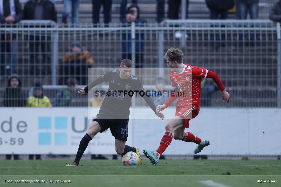 Niklas Meyer, Stadion am Schönbusch, Aschaffenburg, 03.12.2022, sport, action, Fussball, BFV, Dezember 2022, Saison 2022/2023, 24. Spieltag, Regionalliga Bayern, FCB, SVA, FC Bayern München II, SV Viktoria Aschaffenburg - Bild-ID: 2347844