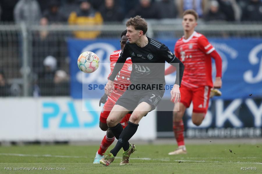Benedict Laverty, Stadion am Schönbusch, Aschaffenburg, 03.12.2022, sport, action, Fussball, BFV, Dezember 2022, Saison 2022/2023, 24. Spieltag, Regionalliga Bayern, FCB, SVA, FC Bayern München II, SV Viktoria Aschaffenburg - Bild-ID: 2347876