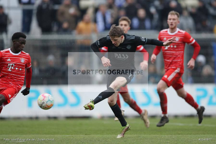 Benedict Laverty, Stadion am Schönbusch, Aschaffenburg, 03.12.2022, sport, action, Fussball, BFV, Dezember 2022, Saison 2022/2023, 24. Spieltag, Regionalliga Bayern, FCB, SVA, FC Bayern München II, SV Viktoria Aschaffenburg - Bild-ID: 2347877