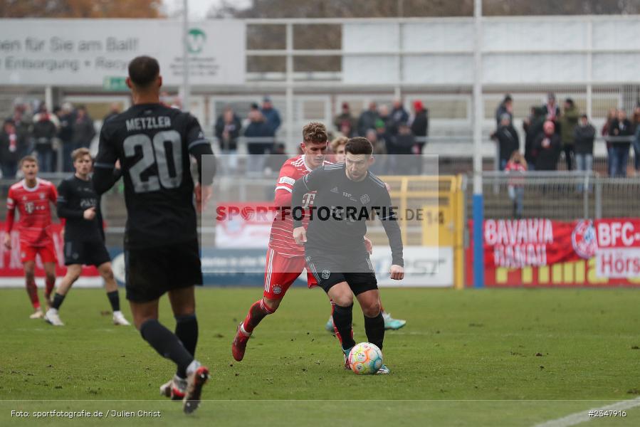 Benjamin Baier, Stadion am Schönbusch, Aschaffenburg, 03.12.2022, sport, action, Fussball, BFV, Dezember 2022, Saison 2022/2023, 24. Spieltag, Regionalliga Bayern, FCB, SVA, FC Bayern München II, SV Viktoria Aschaffenburg - Bild-ID: 2347916
