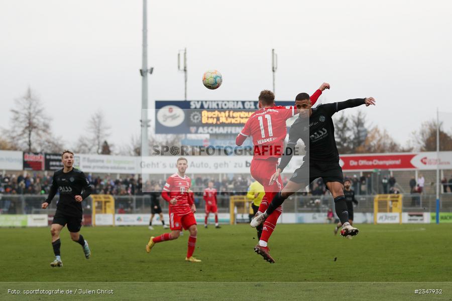 Felix Metzler, Stadion am Schönbusch, Aschaffenburg, 03.12.2022, sport, action, Fussball, BFV, Dezember 2022, Saison 2022/2023, 24. Spieltag, Regionalliga Bayern, FCB, SVA, FC Bayern München II, SV Viktoria Aschaffenburg - Bild-ID: 2347932