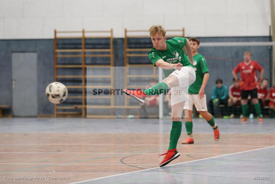 Marian Manke, Main-Spessart-Halle, 08.01.2023, sport, action, BFV, Januar 2023, Saison 2022/2023, Spiel-Nr. 12, TSV Uettingen, FC Gössenheim, Marktheidenfeld, U19, Hallenturnier - Bild-ID: 2349127