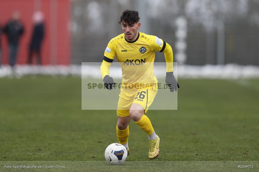 Domenico Alberico, Sportgelände Am Sonnenstuhl, Randersacker, 21.01.2023, sport, action, BFV, Januar 2023, Fussball, Freundschaftsspiel, Regional-FS, VFB, FWK, VfB Bad Mergentheim, FC Würzburger Kickers - Bild-ID: 2349772