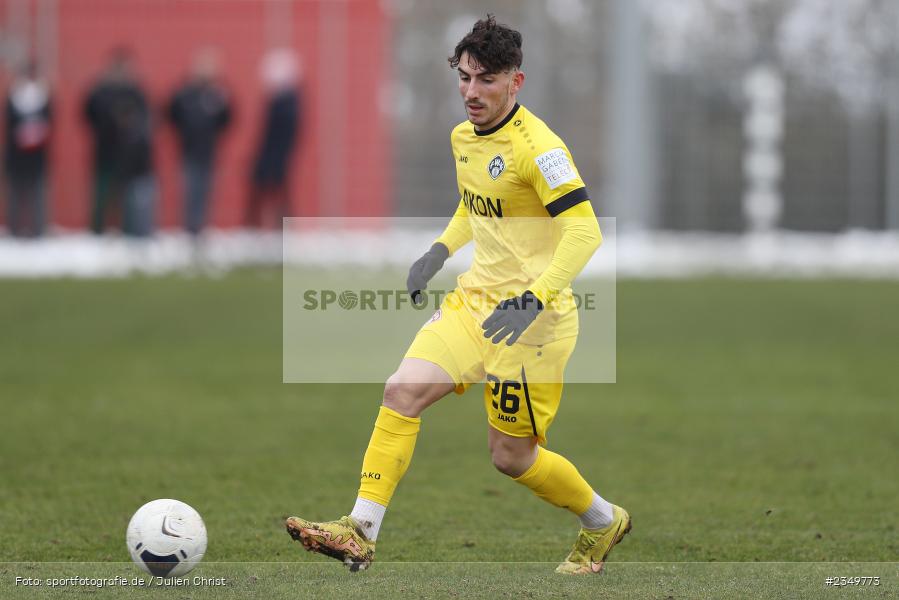 Domenico Alberico, Sportgelände Am Sonnenstuhl, Randersacker, 21.01.2023, sport, action, BFV, Januar 2023, Fussball, Freundschaftsspiel, Regional-FS, VFB, FWK, VfB Bad Mergentheim, FC Würzburger Kickers - Bild-ID: 2349773
