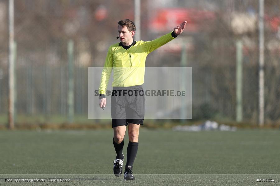 Schiedsrichter, David Kern, Sepp-Endres-Sportanlage, Würzburg, 29.01.2023, sport, action, Fussball, BFV, Landesfreundschaftsspiele, Landesliga Nordwest, Bayernliga Nord, TSV, FV04, WFV, TSV Unterpleichfeld, Würzburger FV - Bild-ID: 2350334