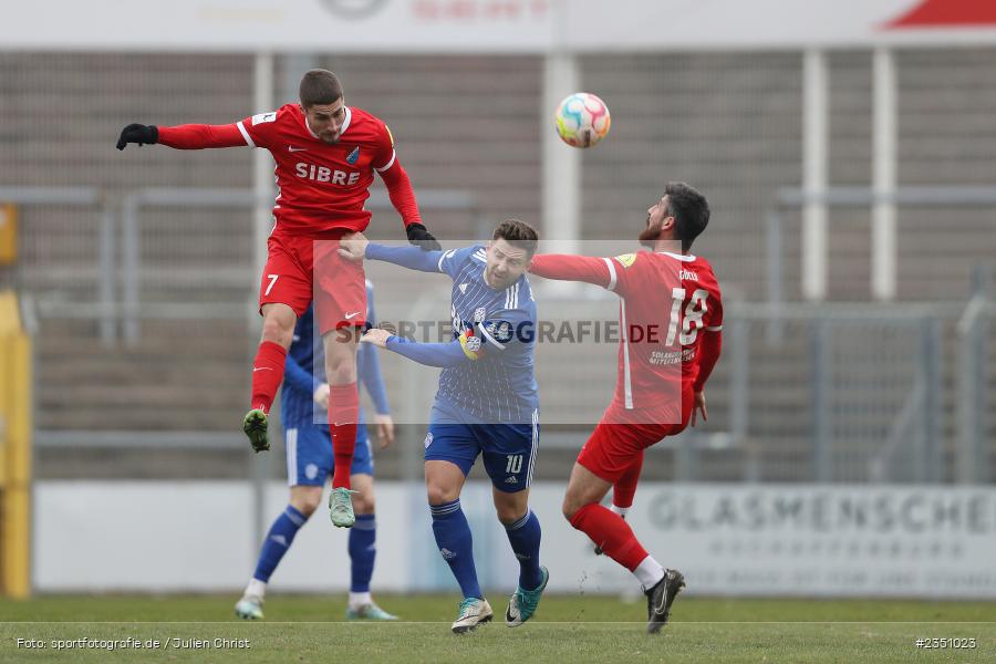 Benjamin Baier, Stadion am Schönbusch, Aschaffenburg, 11.02.2023, sport, action, Fussball, BFV, Landesfreundschaftsspiele, Regionalliga Südwest, Regionalliga Bayern, TSV, SVA, TSV Steinbach Haiger, SV Viktoria Aschaffenburg - Bild-ID: 2351023 Benjamin Baier, Stadion am Schönbusch, Aschaffenburg, 11.02.2023, sport, action, Fussball, BFV, Landesfreundschaftsspiele, Regionalliga Südwest, Regionalliga Bayern, TSV, SVA, TSV Steinbach Haiger, SV Viktoria Aschaffenburg - Bild-ID: 2351023