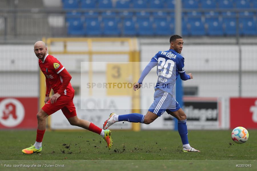 Felix Metzler, Stadion am Schönbusch, Aschaffenburg, 11.02.2023, sport, action, Fussball, BFV, Landesfreundschaftsspiele, Regionalliga Südwest, Regionalliga Bayern, TSV, SVA, TSV Steinbach Haiger, SV Viktoria Aschaffenburg - Bild-ID: 2351093