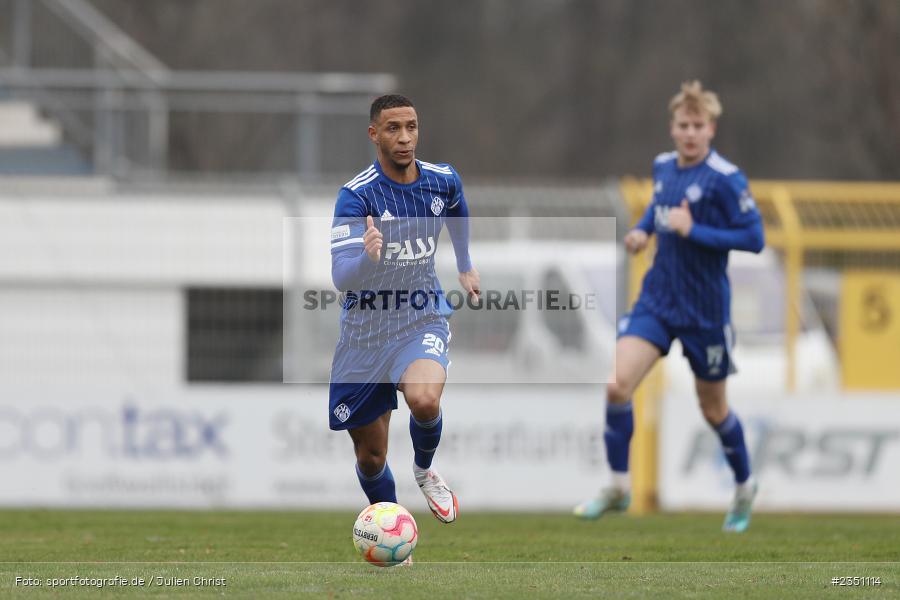 Felix Metzler, Stadion am Schönbusch, Aschaffenburg, 11.02.2023, sport, action, Fussball, BFV, Landesfreundschaftsspiele, Regionalliga Südwest, Regionalliga Bayern, TSV, SVA, TSV Steinbach Haiger, SV Viktoria Aschaffenburg - Bild-ID: 2351114